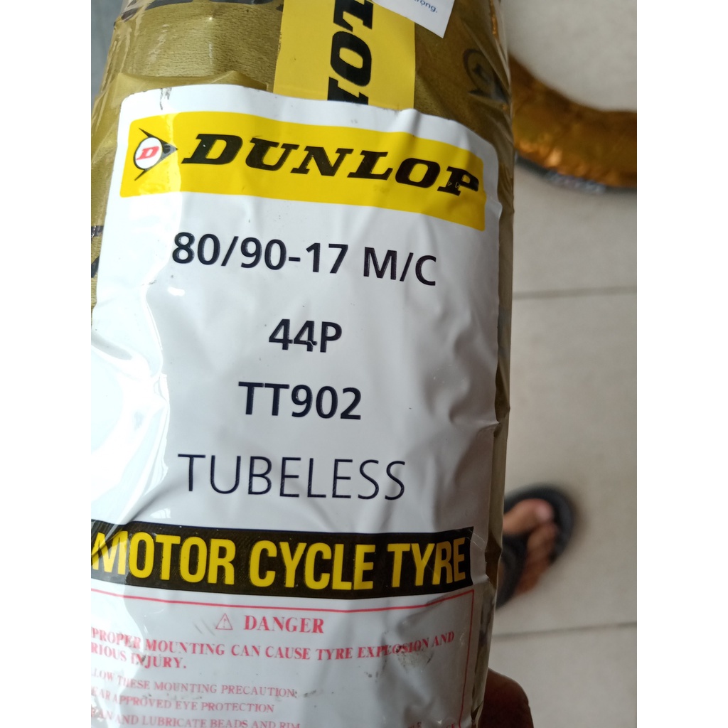 Vỏ xe máy Dunlop 80/90-17 không xài ruột