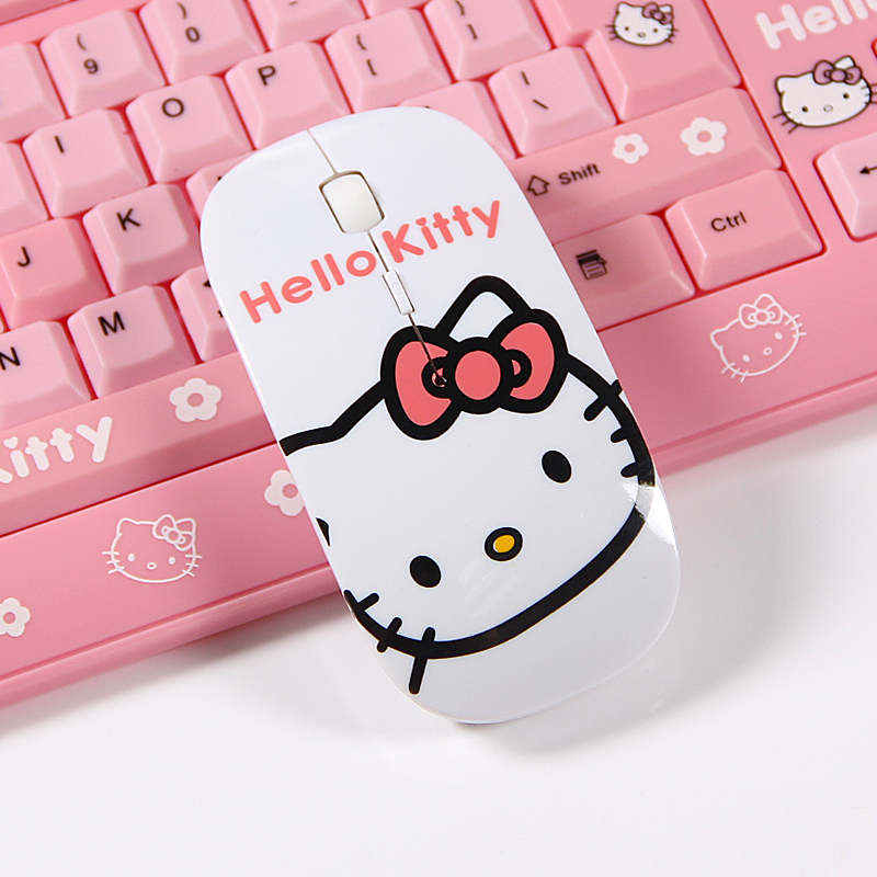 HELLOKITTY chuột không dây Siêu Mỏng In Hình Doraemon / Hello Kitty / Doraemon Đáng Yêu