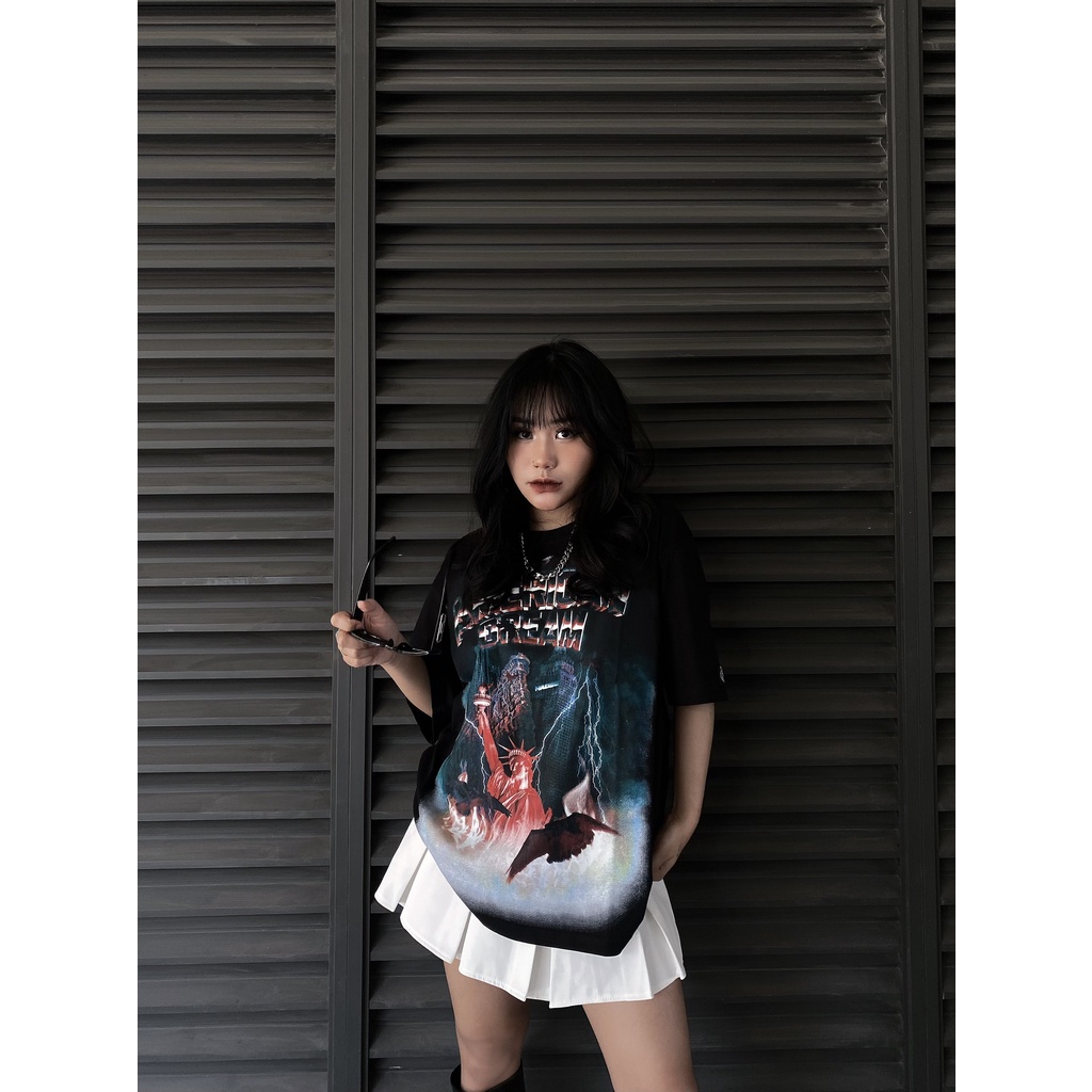 Áo Thun Tay Lỡ Unisex AMERICAN DREAM 100% Cotton HADES Brand Chính Hãng