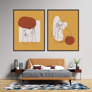 Bộ 2 Tranh Canvas treo tường trang trí - Nghệ thuật tối giản dành cho căn nhà Hiện Đại (KM ĐINH 3 CHÂN)