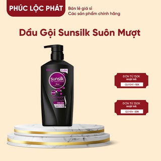 Dầu gội sunsilk óng mượt - dầu gội ngăn gãy rụng, dưỡng tóc suôn mượt với dưỡng chất thiên nhiên chai 650g