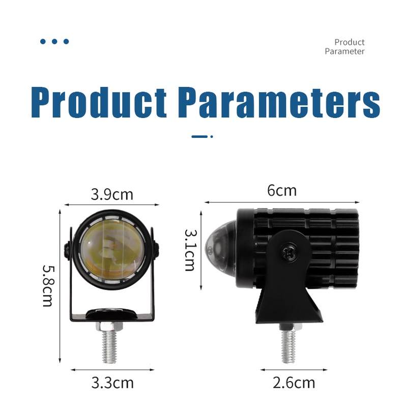 Bộ Đèn Pha Led 4 Chế Độ Kèm Giá Đỡ Mdl Led 2 Màu Chuyên Dụng Cho Xe Hơi / Xe Máy