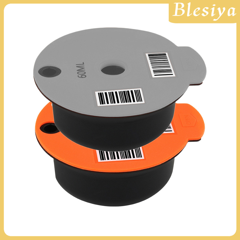 [BLESIYA]Coffee Capsule Cup for Bosch Tassimo, Reusable PP Plastic Coffee Filter Capsules with Stainless Steel Mesh, Pack of 2