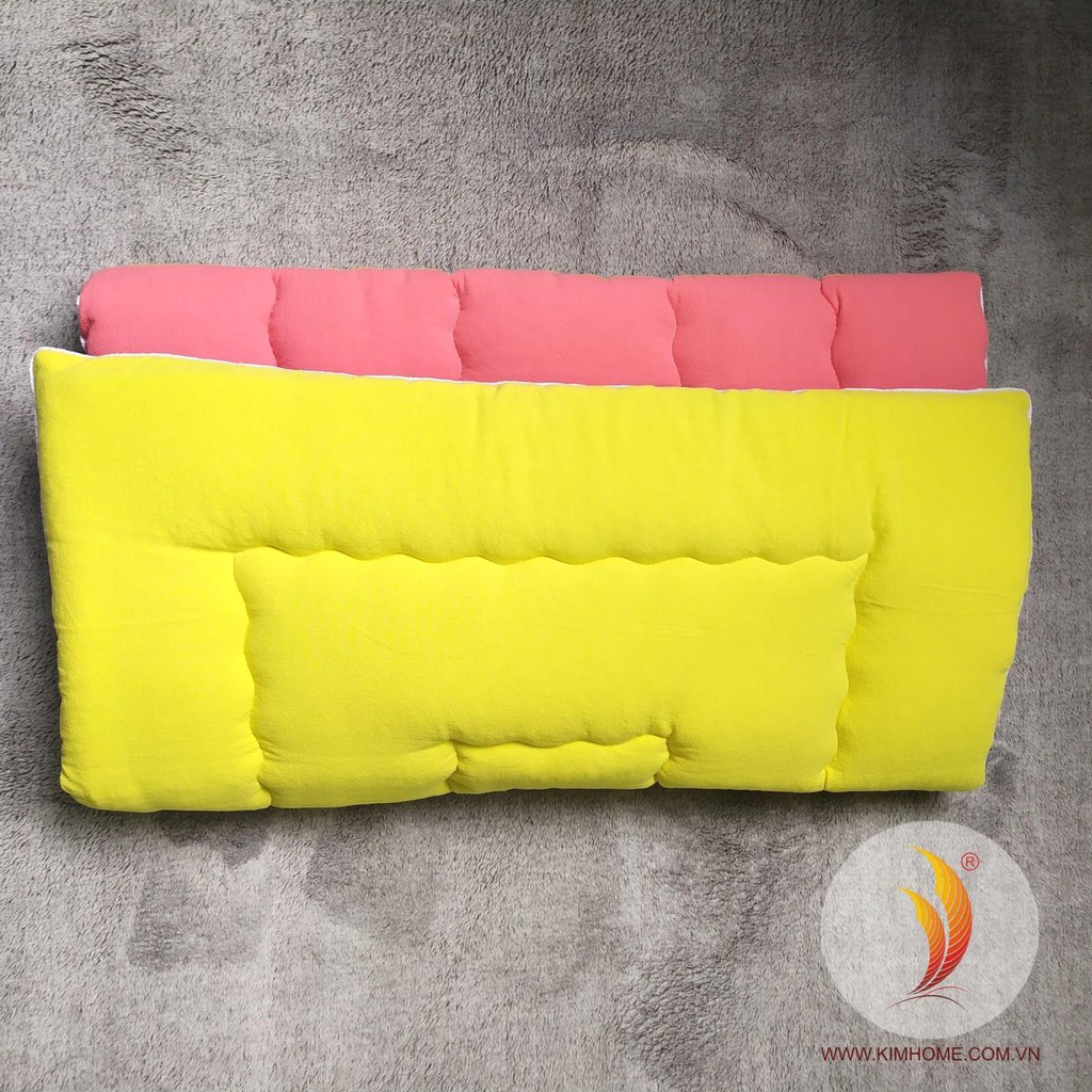 Nệm ngủ cho bé_Nệm chần gòn vải cara hai mặt phối 6 màu thương hiệu Kim Home kích thước 68x118 cm