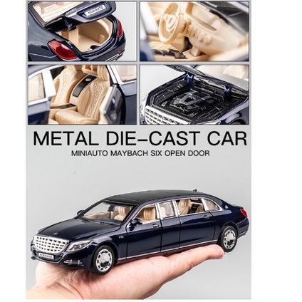 Mô hình tĩnh xe ô tô Mercedes-Benz Maybach S650 1:32 o to đồ chơi trẻ em S600 Pullman kim loại oto âm thanh sống động