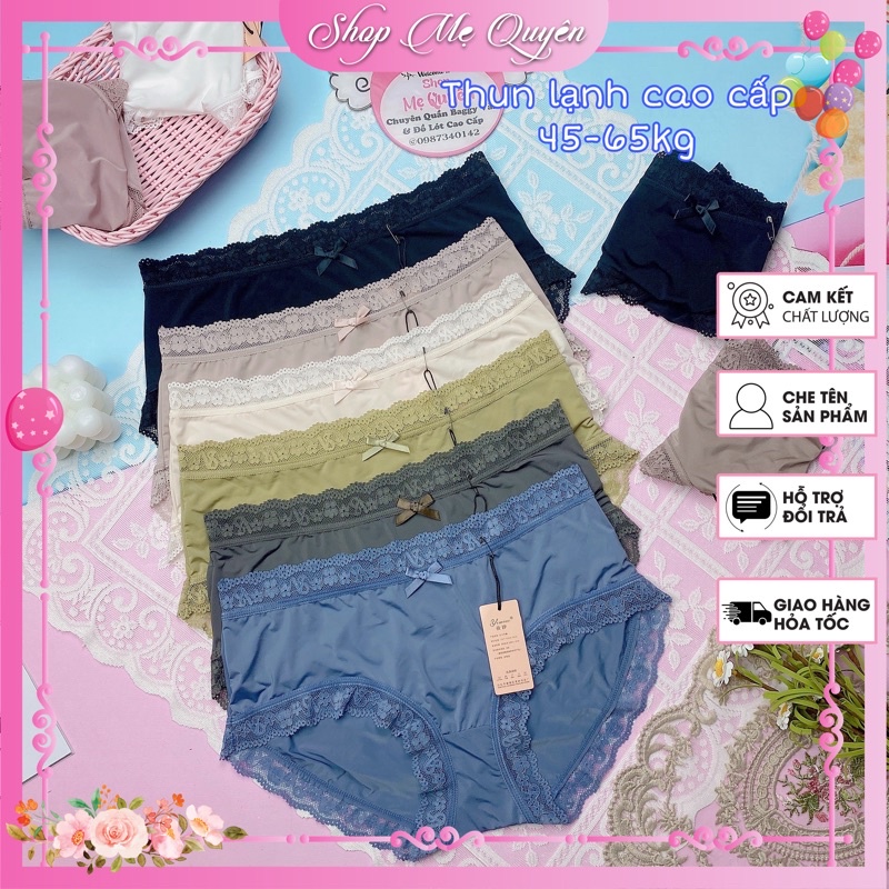 Quần lót thun lạnh phối viền ren siêu nhẹ, thoáng mát ngày Hè năng động