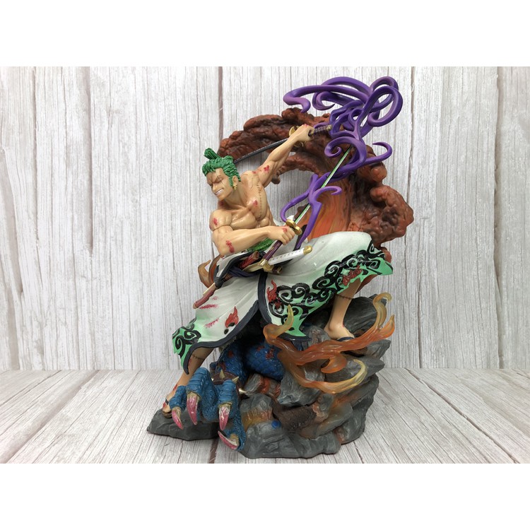 Mô hình One Piece - Mô hình Roronoa Zoro haki Enma vs Kaido size lớn 38cm có led Z025