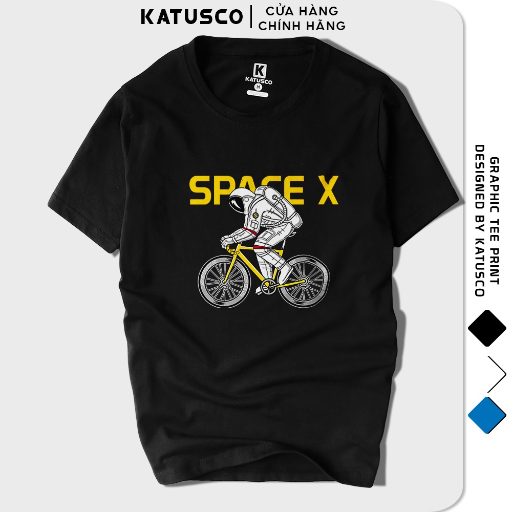Áo Thun Nam Astronaut Biker Cổ Tròn Ngắn Tay KATUSCO A2210, Vải Cotton 4 Chiều, Phom Basic Từ 45-75KG