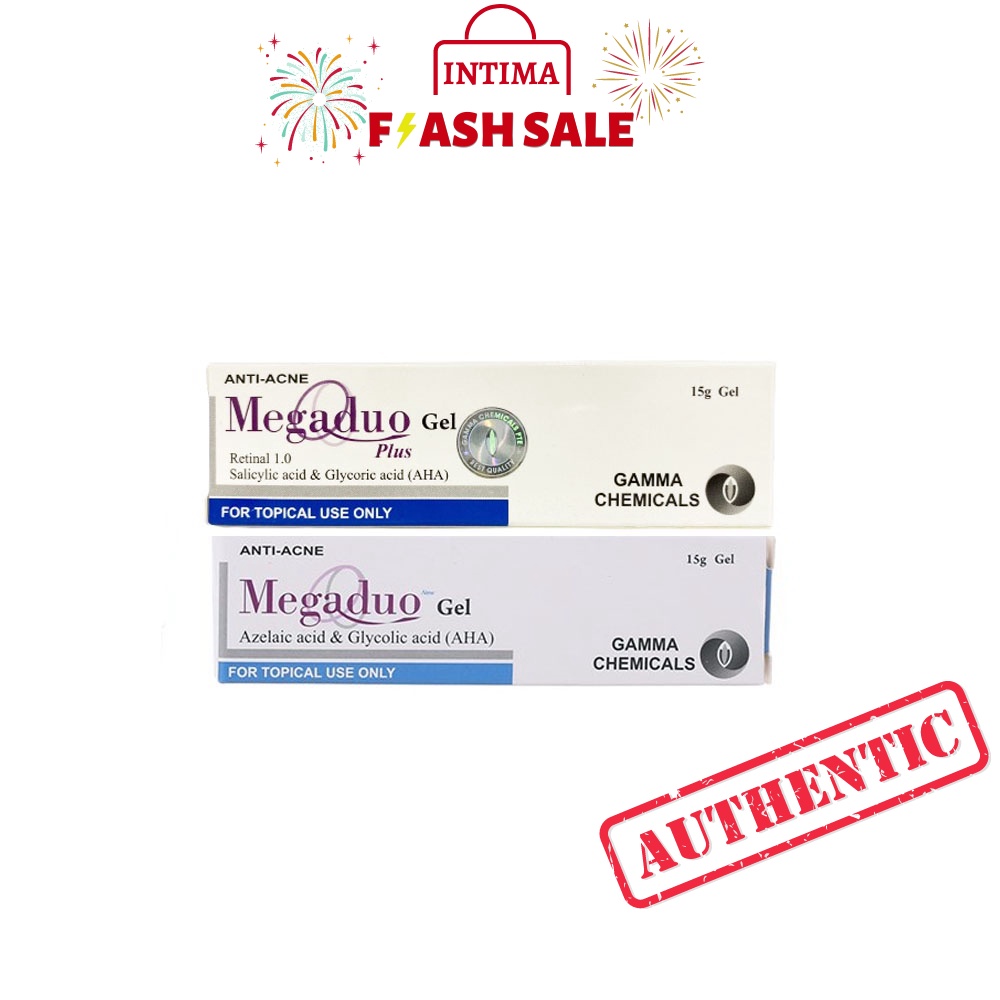 Megaduo Gel 15g AHA và Plus Retinal 1.0 - Giảm Mụn Thâm, Trứng Cá, Dưỡng Da - Intima Official