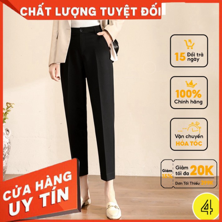 Quần tây nữ công sở 4LOVA kiểu dáng baggy cạp cao form chuẩn tôn dáng - Hàng nhập khẩu