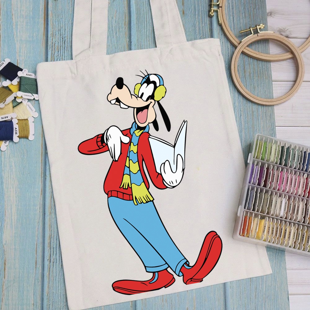 Túi vải, túi Tote DISNEY CHRISTMAS - Mẫu 1 vải canvas dày đẹp cho nữ có khóa miệng đi học đi chơi. In hình theo yêu cầu