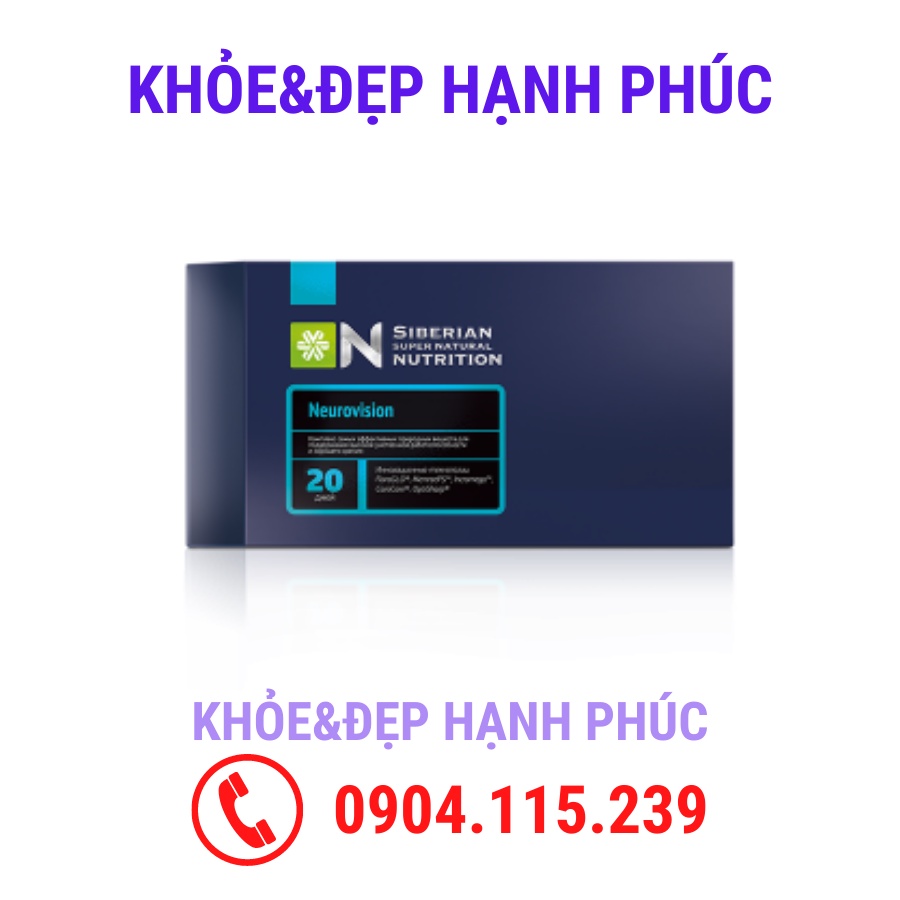 [ Siêu hỗ trợ mắt não ] Thực phẩm bảo vệ sức khỏe Siberian Super Natural Nutrition Neurovision – 20 túi/hộp 3 viên/túi