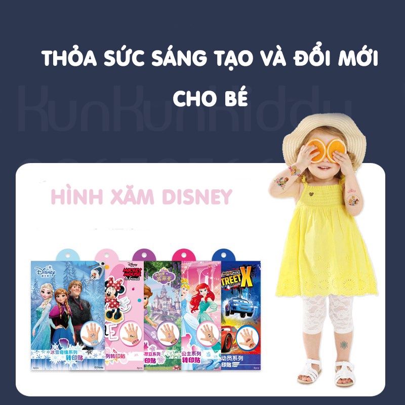 Hình xăm tạm thời chủ đề hoạt hình cho bé