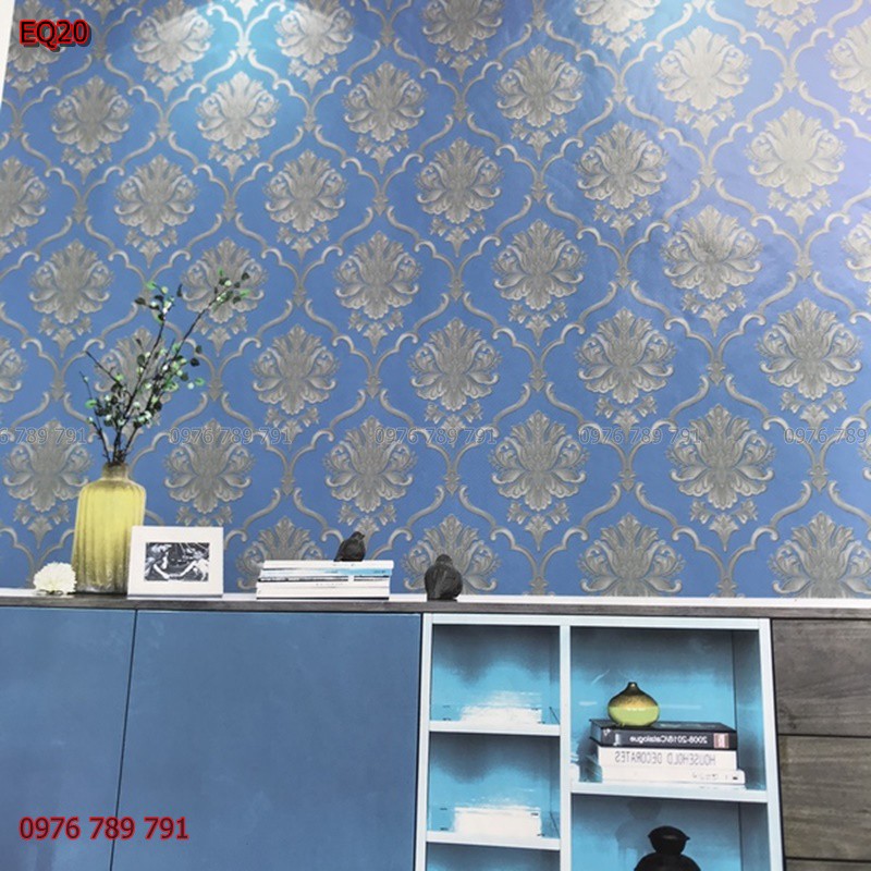 Giấy Dán Tường 3D Phòng Ngủ Lụa Không Keo, Hoa Văn Cổ Điển Cao Cấp ODINX