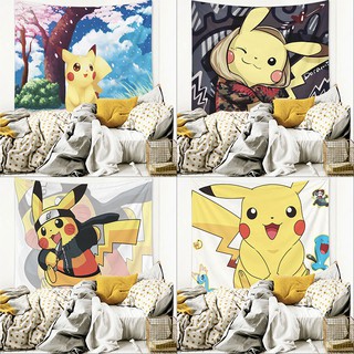 🌈Đồ Nội Thất Nhà Nessman🔥Thảm Treo Tường Trang Trí Phòng Ngủ Cho Bé In Hình Pikachu Dễ Thương
