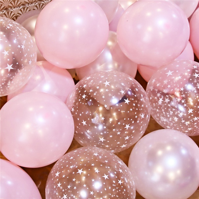 Bộ 20 Bong Bóng Latex Trong Suốt 12 Inch Hình Ngôi Sao Màu Xanh Dương Hồng Trang Trí Sự Kiện
