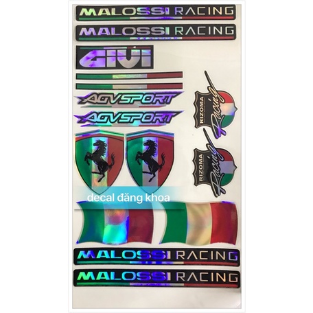 Tem logo CROM 7màu RACING mới tem chống phai màu