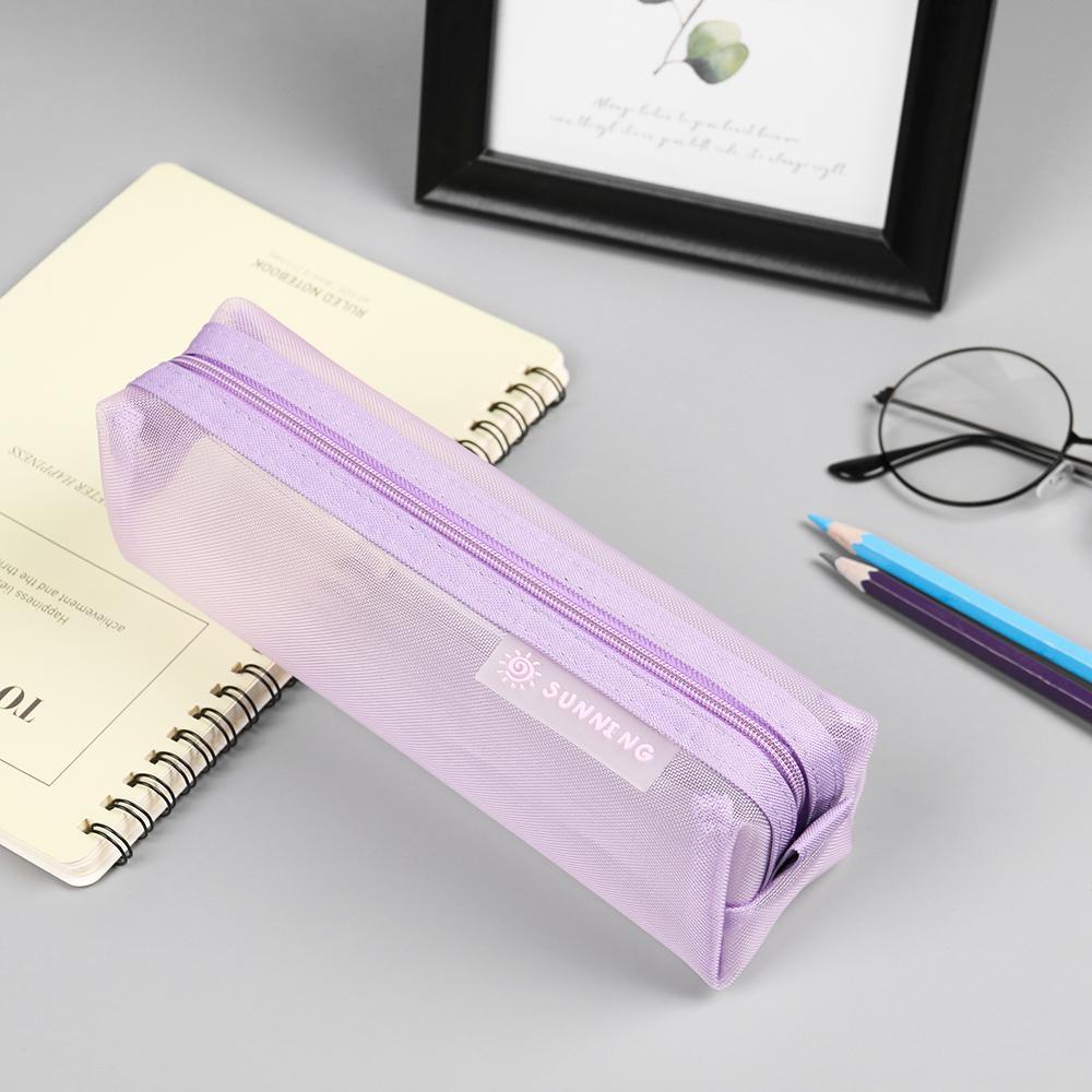 Túi Đựng Bút Chì / Mỹ Phẩm LAKAMIER Màu Trơn Có Khóa Kéo Tiện Dụng