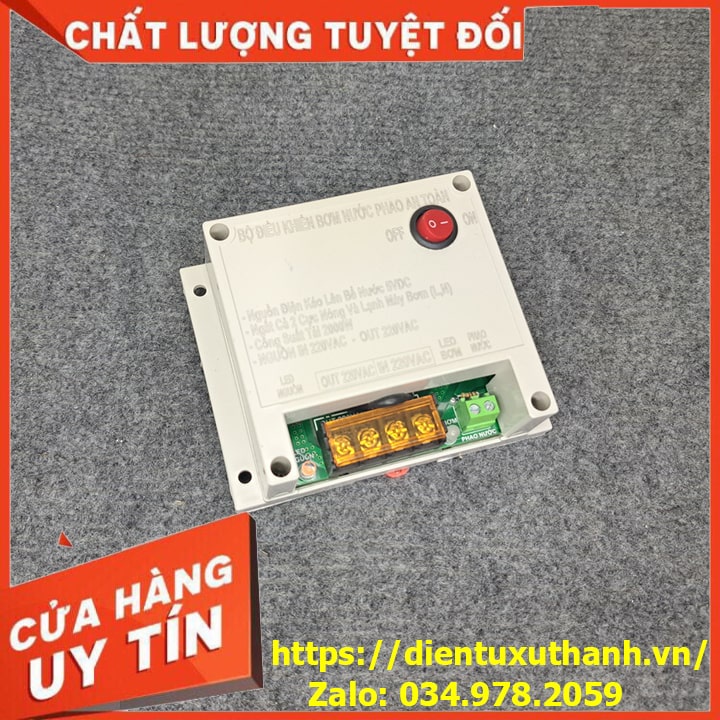 Bộ bơm nước lên bể phao an toàn kéo điện lên bể nước 5VDC relay an toàn