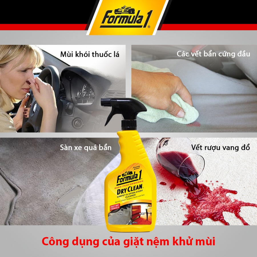 Giặt nệm khử mùi dạng xịt FORMULA 1 615150 592ml