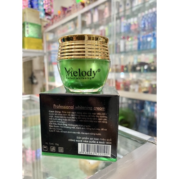 kem Melody giảm nám tan nhang đôi môi hủ 15G (hủ xanh lá)