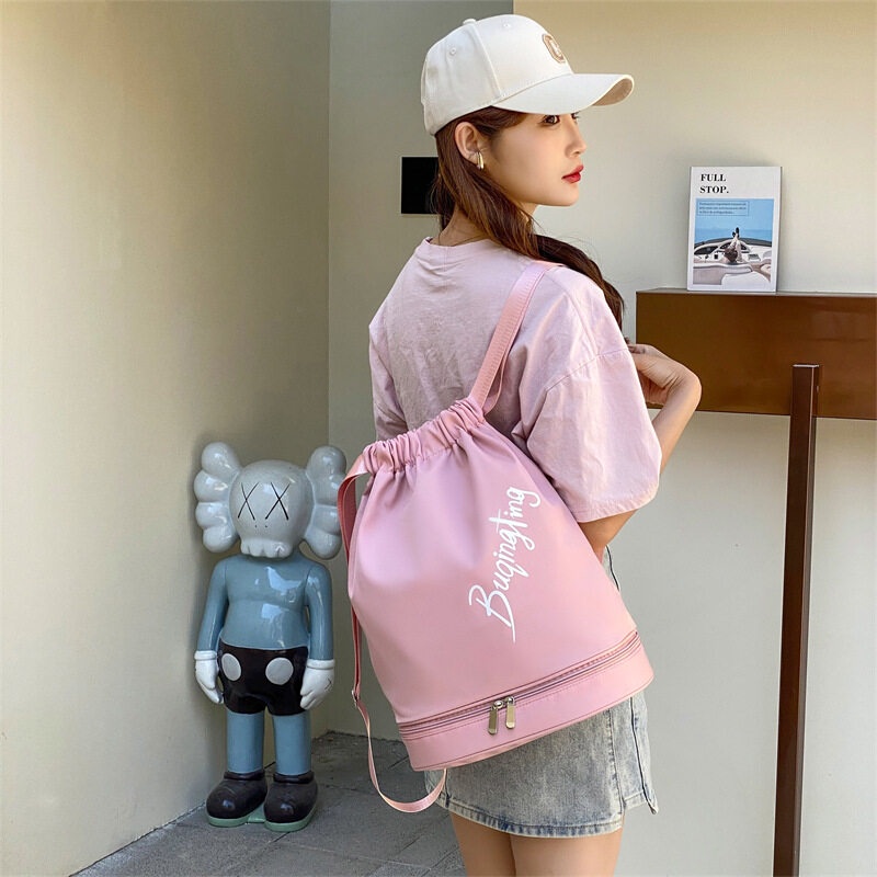 Túi Dây Rút Đeo Vai Hai Ngăn Đựng Đồ Tập Thể Thao yoga Chống Thấm Nước Thời Trang Cho Nữ