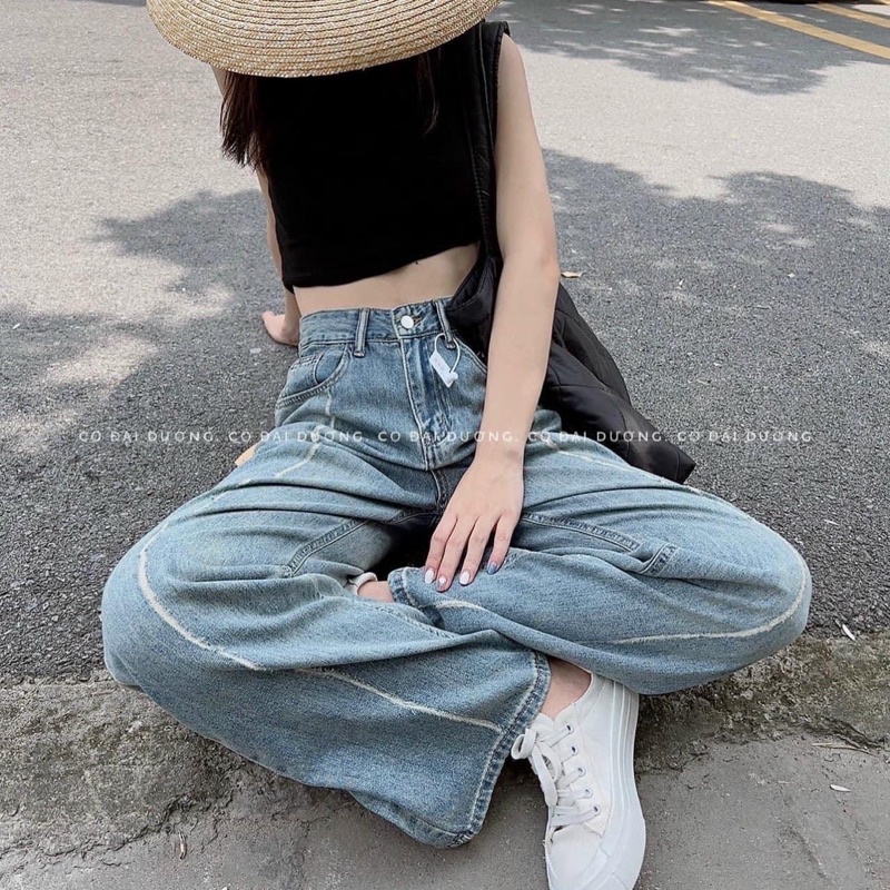 MÃ 3399- 674- QUẦN JEAN SUÔNG GÂN SỌC GIỮA