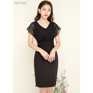 Đầm phối voan tay liền GUMAC MS05935_DEN
