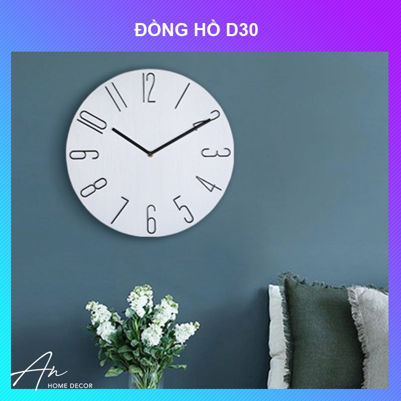 Đồng hồ phong cách tối giản đường kính 30cm