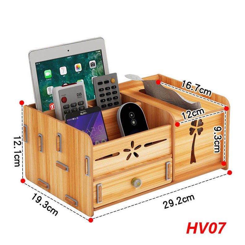 Kệ bút hộp đựng bút kệ đựng đồ dùng văn phòng bằng gỗ HV08