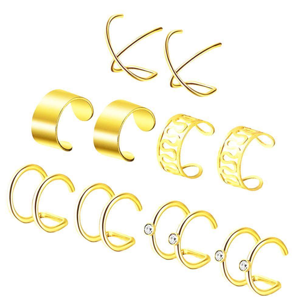 Set 5 / 8 Đôi Khuyên Tai Bằng Thép Không Gỉ Phong Cách Punk Rock