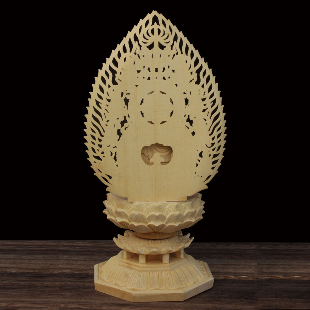 Tượng gỗ Quán Thế Âm có chân đế cao 28cm - Gỗ Hoàng Dương