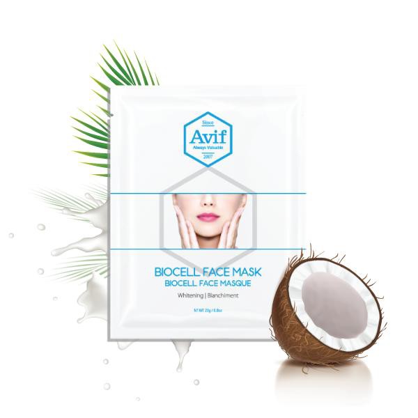 Combo 10 Mặt Nạ Sinh Học Dưỡng Trắng Da Chuyên Sâu Avif Biocell Whitening Face Mask
