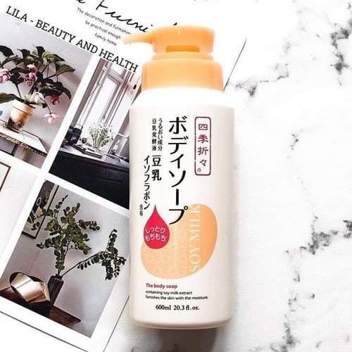 Sữa tắm Kumano Soymilk dưỡng ẩm chiết xuất đậu nành 600ml hàng nội địa Nhật