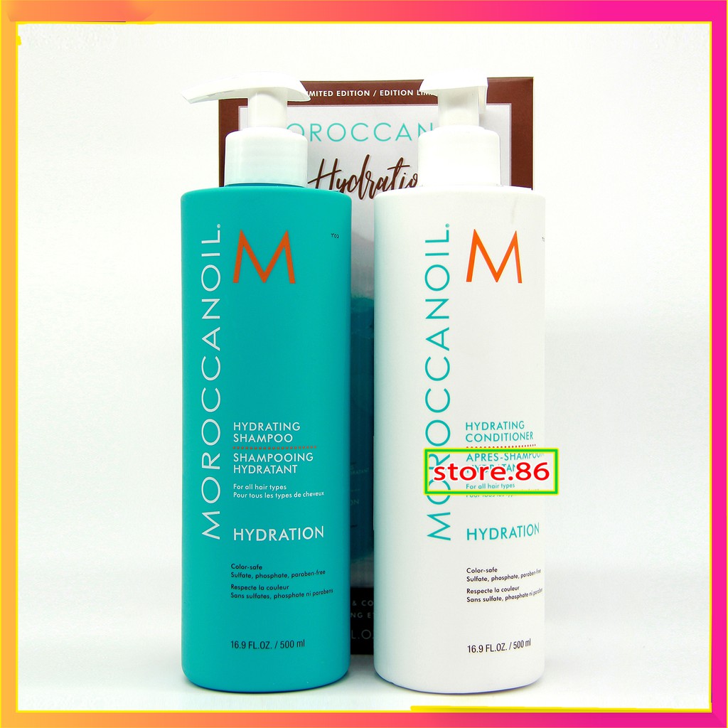 Dầu gội Moisture Hydrat MOROCCANOIL dưỡng ẩm phục hồi tóc khô sơ,mềm mượt cặp gội xả MOROCCANOIL chính hãng 500ml