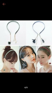 Băng đô cài tóc giả hoa tai