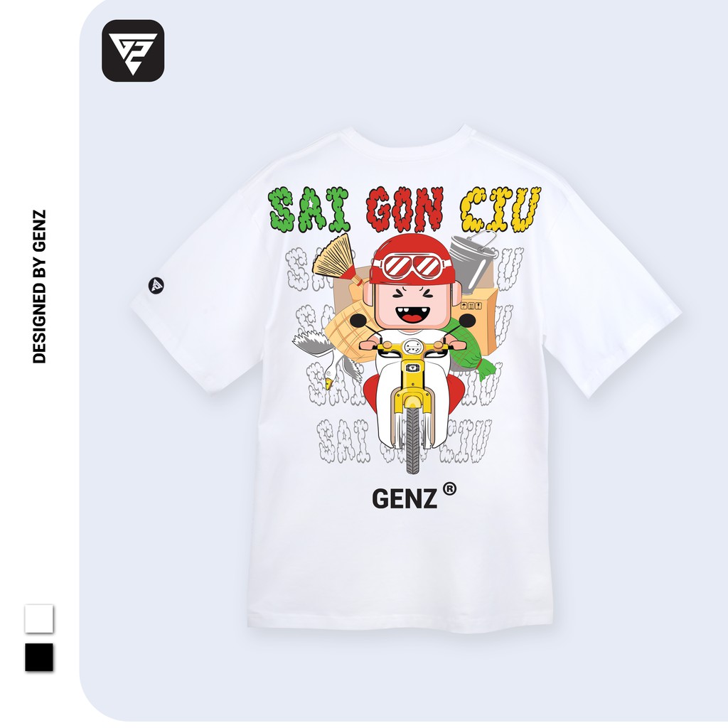 Áo thun tay lỡ GENZ phông unisex nam nữ cotton oversize form rộng Sài Gòn Ciu Về Quê | BigBuy360 - bigbuy360.vn