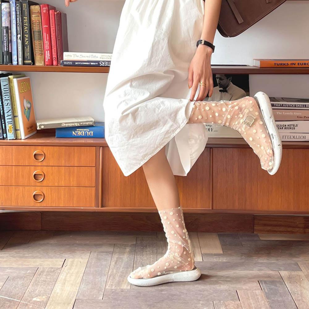 FORBETTER Vớ Vải Tuyn Mỏng Phối Lưới Thời Trang Cho Nữ