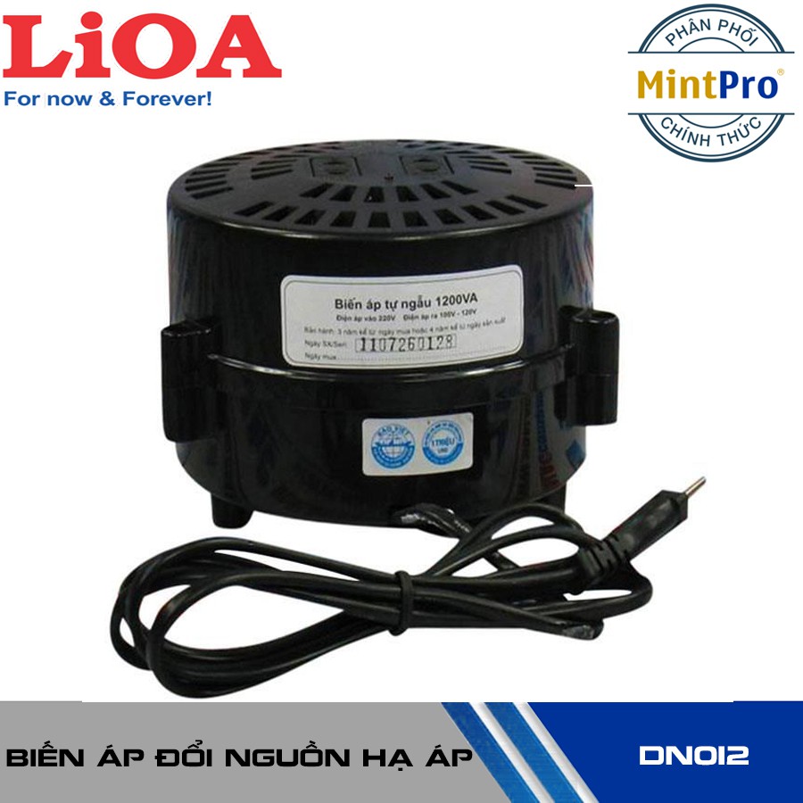 Biến áp đổi nguồn hạ áp Lioa DN012 1P - 1200VA