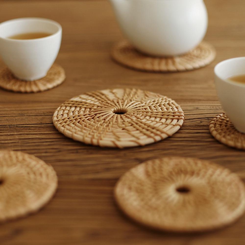 NICKOLAS Đế Lót Ly Tròn Đan Mây Thủ Công