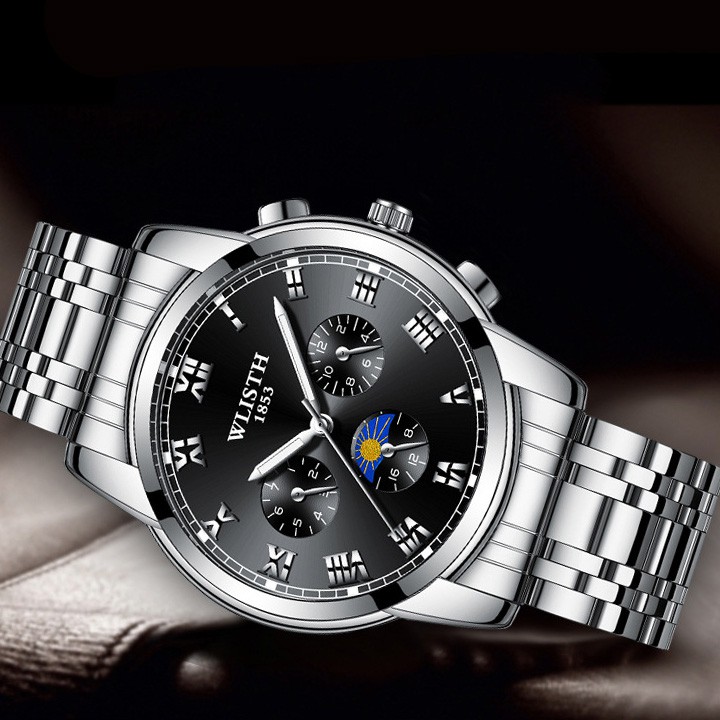 Đồng hồ 💝 Free ship 💝 Giảm 20k khi áp mã [TUIXHN] Đồng Hồ Nam Dây Thép Không Gỉ WILSTH Kim Dạ Quang Ban Đêm - DH04 | BigBuy360 - bigbuy360.vn