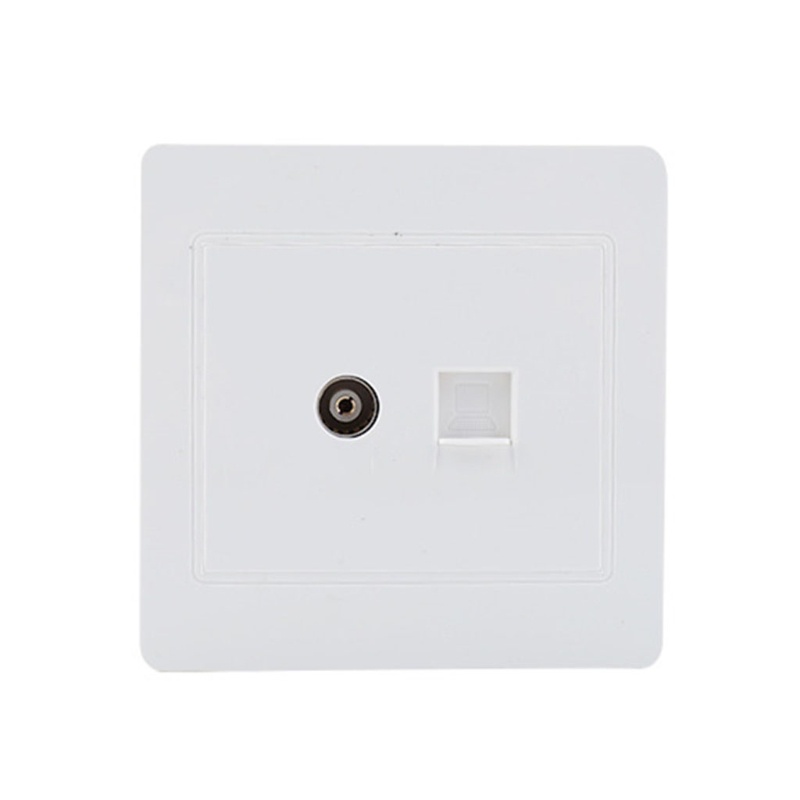 Ổ Cắm Đồng Trục Bằng Nhựa ABS Bền Bỉ Cho TV PC LAN 2 Trong 1