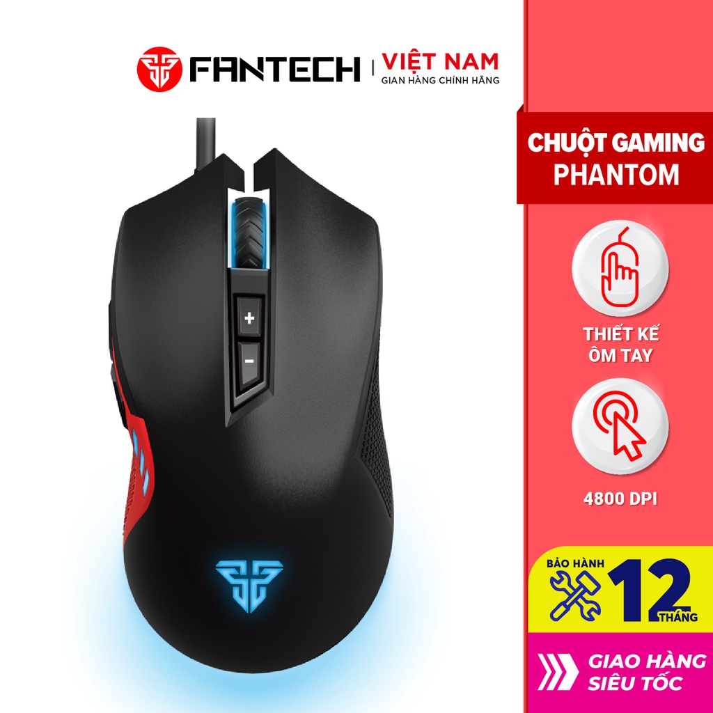 Chuột Gaming Có Dây Fantech X15 PHANTOM 4800DPI LED RGB 16,8 triệu màu 7 phím Macro - Hãng Phân Phối Chính Thức