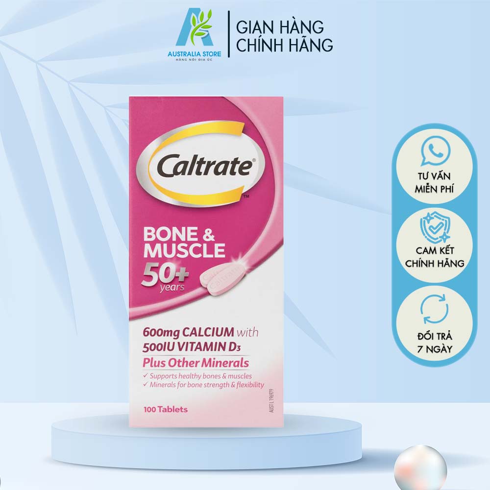 Viên uống Caltrate Bone Health Úc bổ sung canxi và vitamin D3 cho xương khớp lọ 100 viên - CH008