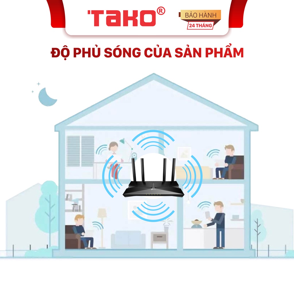 Bộ Phát Wifi Tplink 4 Râu Archer AX10 Wifi 6 Chuẩn AX 1500Mpbs