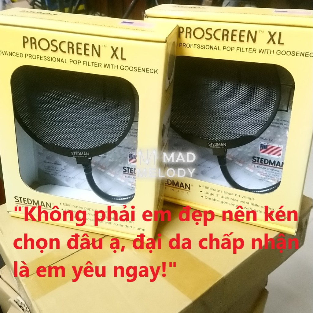 Stedman Proscreen XL Metal Pop Filter (màng lọc âm micro, kim loại đường kính lớn, hàng cao cấp, NEW & chính hãng)