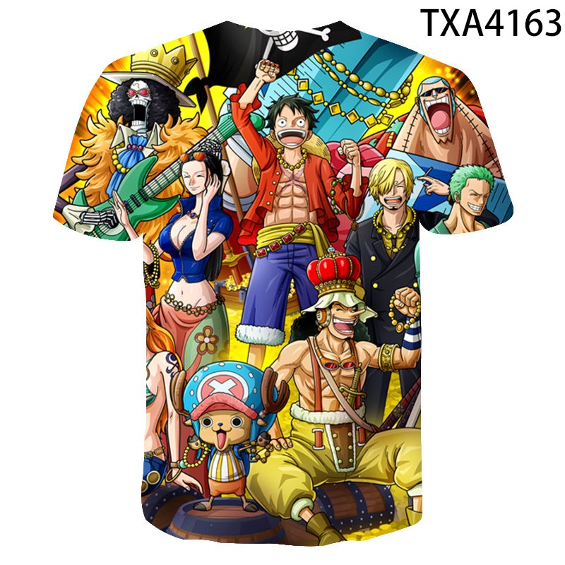 Áo Thun Tay Ngắn In Hoạt Hình One Piece Thời Trang Mùa Hè Cho Bé Trai Và Gái