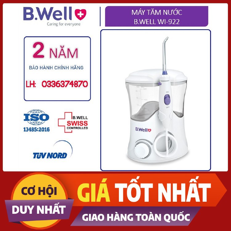 [CHÍNH HÃNG] TĂM NƯỚC B-WELL WI-922 - 7 đầu vòi- 10 Chế độ Vệ sinh răng miệng