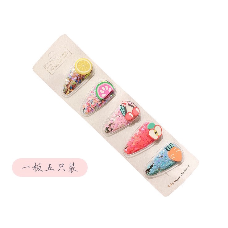 Set 5 Kẹp mái kim tuyến gắn icon nổi
