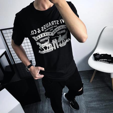 [ƯU ĐÃI HOT - OFF50%] Áo thun Tee Shirt Black/White * 2018 * - 3050 - Áo ngắn tay không cổ